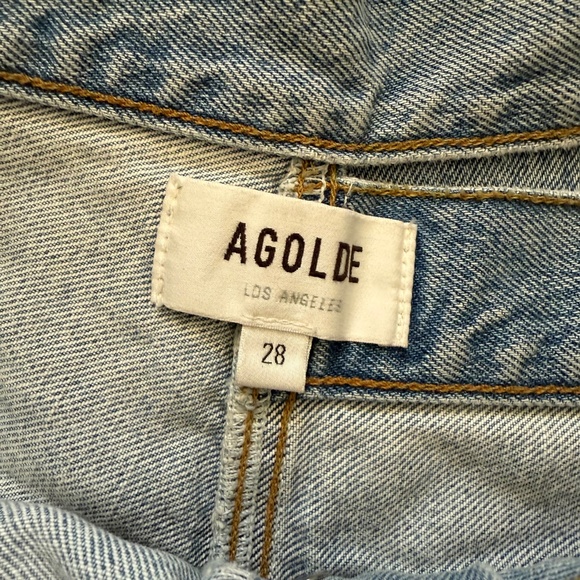 Agolde Broken Waistband Denim Jeans | 28 | Light Wash - Picture 6 of 7